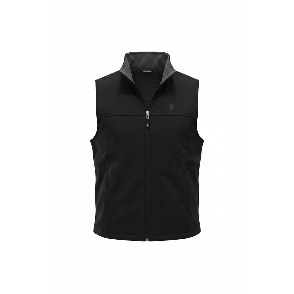 IZOD Mens Softshell Vest Black Water Resistant Fleece Lined Full Zip IZ2150 M